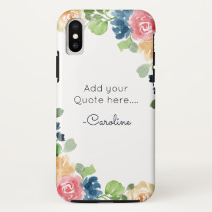 Watercolor Spring Flowers. Add Name and Quote. Case-Mate iPhone Case