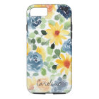 Watercolor Spring Flowers. Add Name.