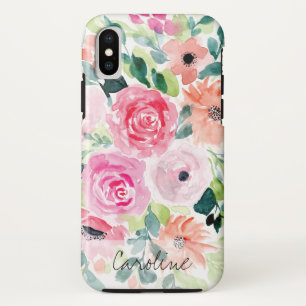 Watercolor Spring Flowers. Add Name. Case-Mate iPhone Case