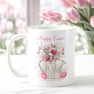 Watercolor Spring flowers Easter eggs Personalized Coffee Mug