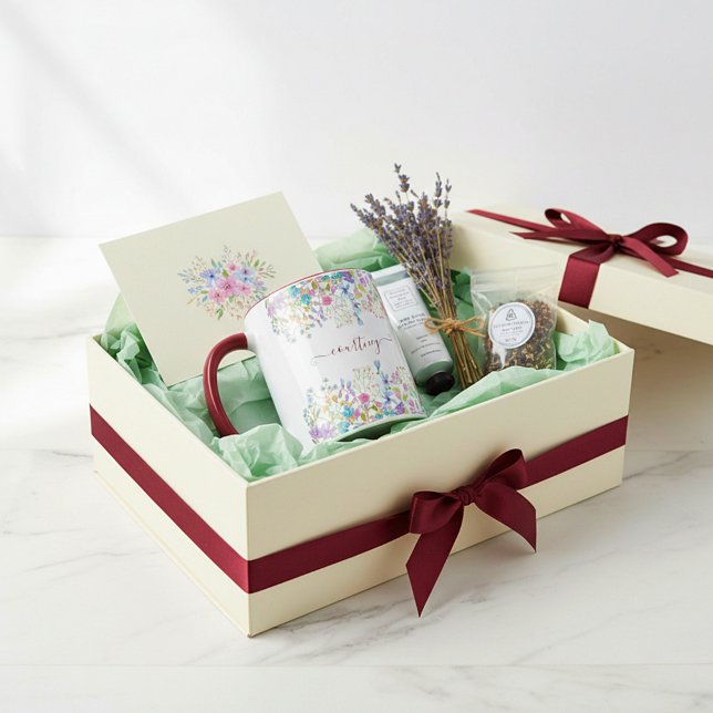 Watercolor spring flowers personalized  mug (Creator Uploaded)