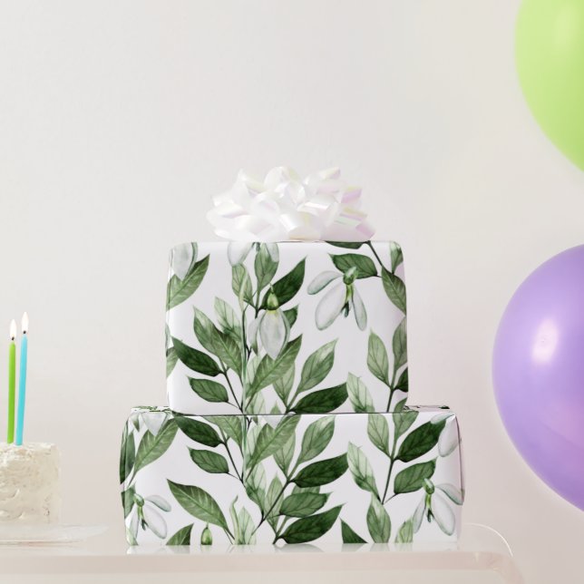 Watercolor Spring Flowers  Wrapping Paper (Party Gifts)