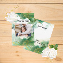 Watercolor Spring Green Merci Cartes