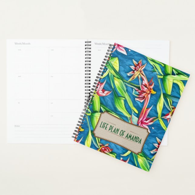 Watercolor Spring Lilly Life plan of Personalized  Planner (Display)
