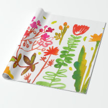 watercolor spring Matte Wrapping Paper