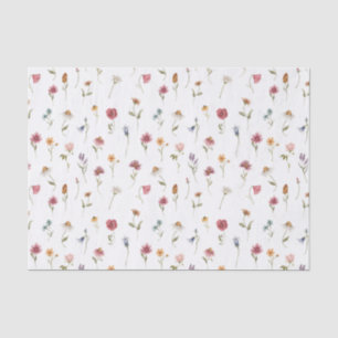 Watercolor Spring Wildflower Patter Tissue Paper