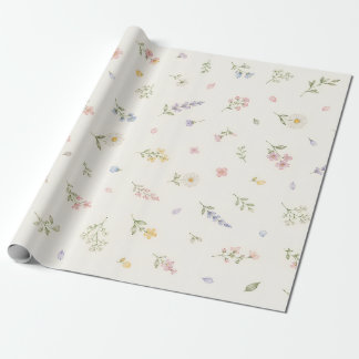 Watercolor Spring Wildflower Wrapping Paper