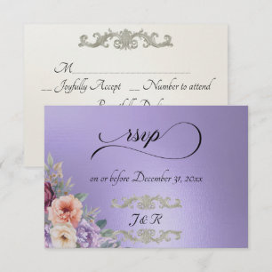 Watercolor Spring Wildflowers - Blue Lilac RSVP Card
