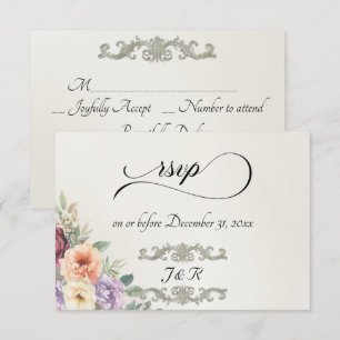 Watercolor Spring Wildflowers - Ivory RSVP Card