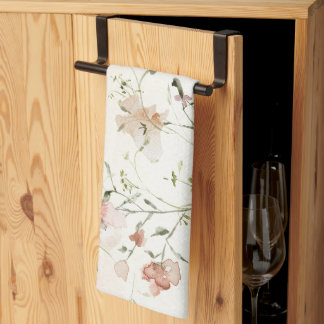 Watercolor Spring Wildflowers Kitchen Towel