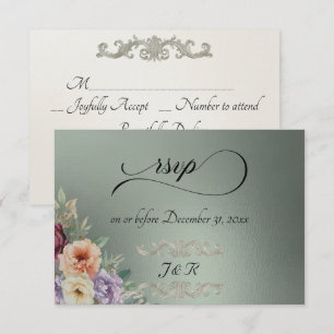 Watercolor Spring Wildflowers - Sage RSVP Card