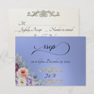 Watercolor Spring Wildflowers - Sky Blue RSVP Card