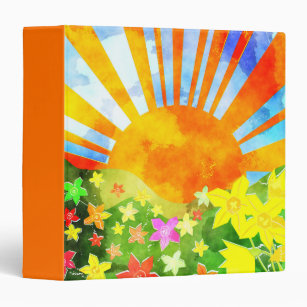 Watercolor Springtime Sun Binder