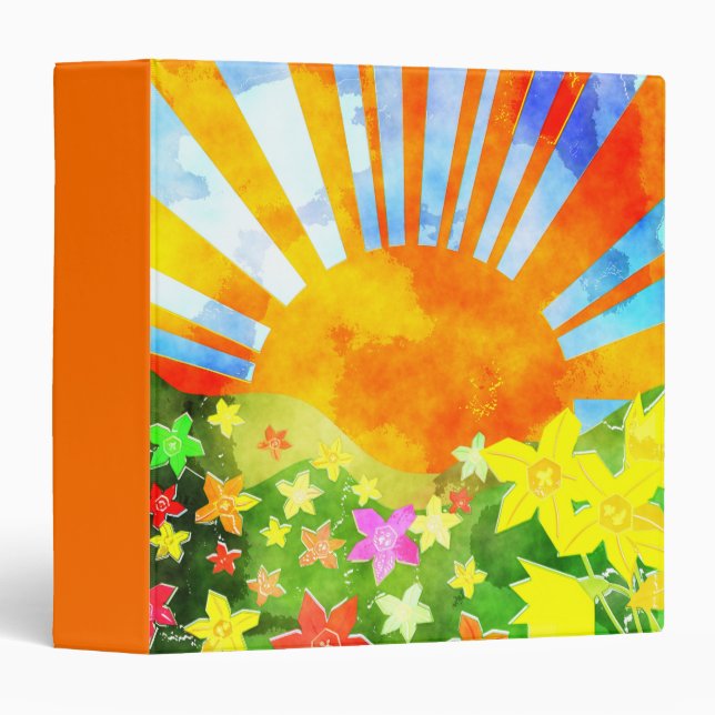 Watercolor Springtime Sun Binder (Front/Spine)