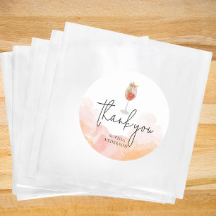 Watercolor Spritz Orange Thank You Favours Classic Round Sticker