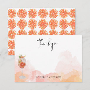 Watercolor Spritz Orange That's Amore Thank You Card