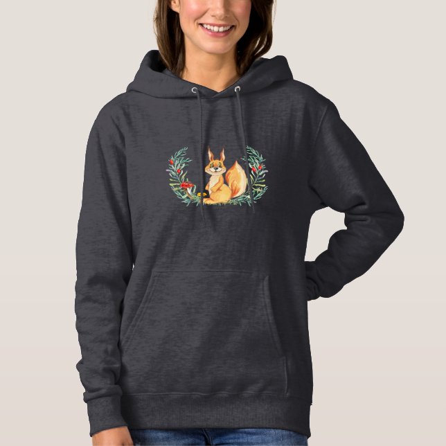 Watercolor Squirrel  Hoodie (Front)