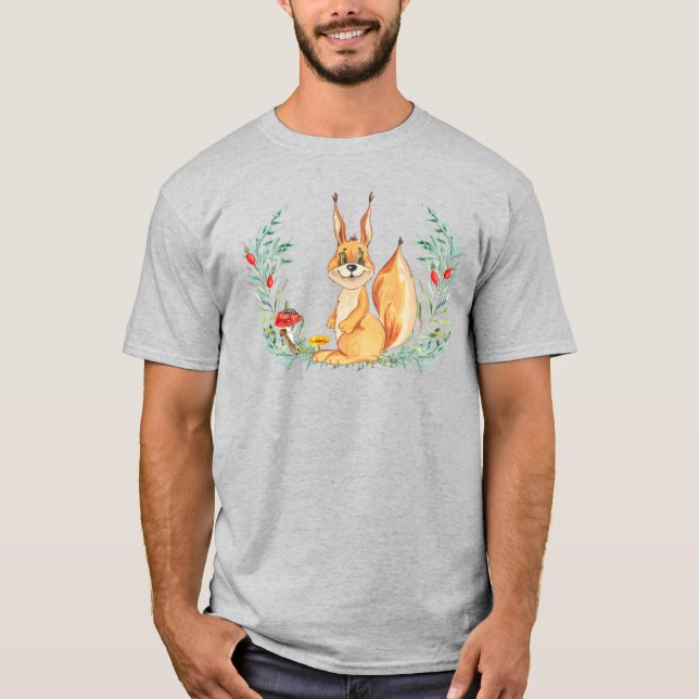 Watercolor Squirrel  T-Shirt (Front)