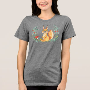 Watercolor Squirrel Tri-Blend Shirt