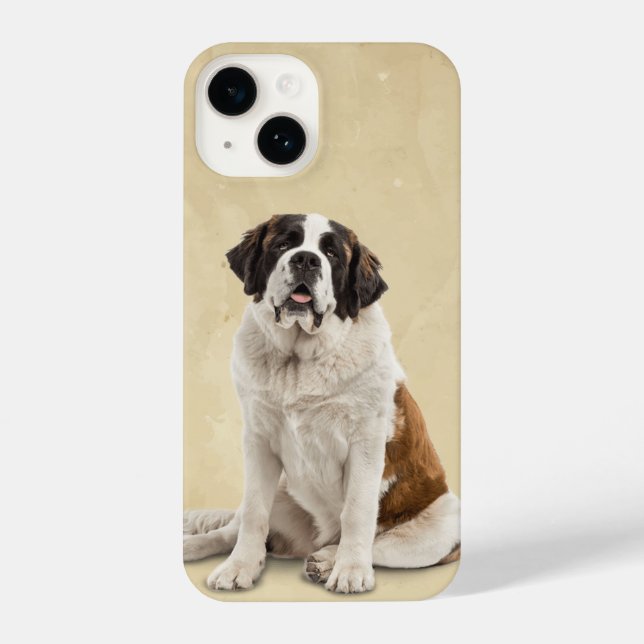 Watercolor St. Bernard Dog Pet Animal iPhone Case (Back)
