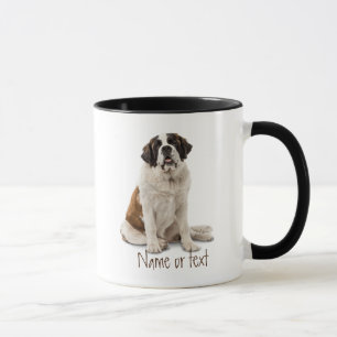 Watercolor St. Bernard Pet Dog Custom Mug