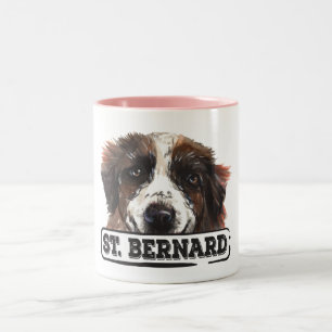 Watercolor St. Bernard Two-Tone Coffee Mug