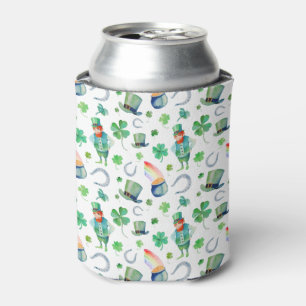Watercolor St. Patrick's Day Pattern Can Cooler