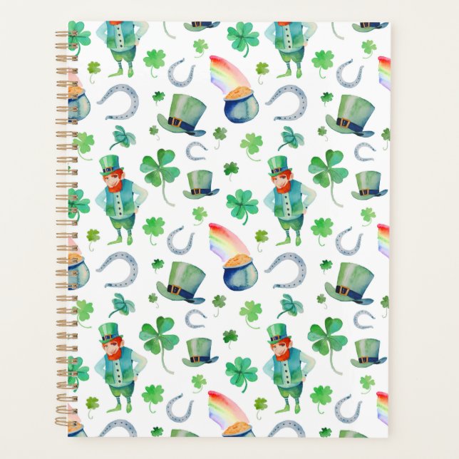 Watercolor St. Patrick's Day Pattern Planner (Front)