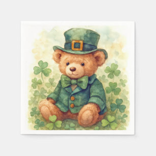 Watercolor St. Patrick's Day Teddy Bear Napkin
