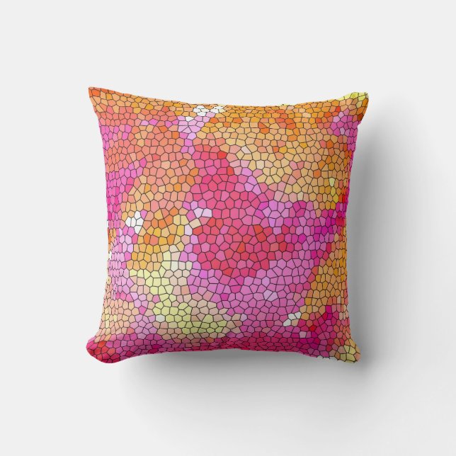 Watercolor Stained Glass American MoJo Pillow (Front)