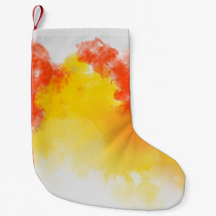 Watercolor stains paints summary small christmas stocking