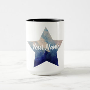 Watercolor Star Custom Name Mug