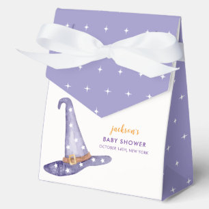 Watercolor Star Little Boo Witch Hat Baby Shower Favor Box