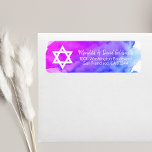 Watercolor Star of David Bat Mitzvah Return<br><div class="desc">Send your Bat Mitzvah invites,  rsvp envelope cards and thank you cards with these watercolor purple,  violet,  blue return label stickers . Editable templates so you can change font and size.</div>