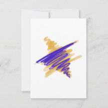 Watercolor Star of David Card