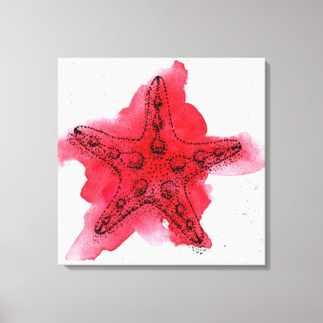 Watercolor Starfish Canvas Print (Front)