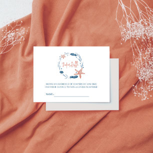 Watercolor Starfish Coral Reef Diaper Raffle Enclosure Card