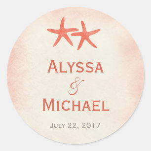 Watercolor Starfish Favour Sticker/Envelope Seal