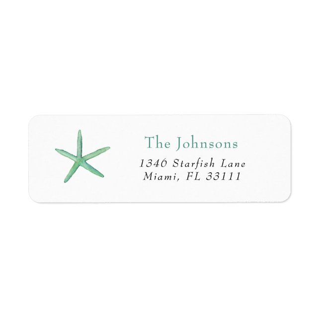 Watercolor Starfish Holiday Address  (Front)