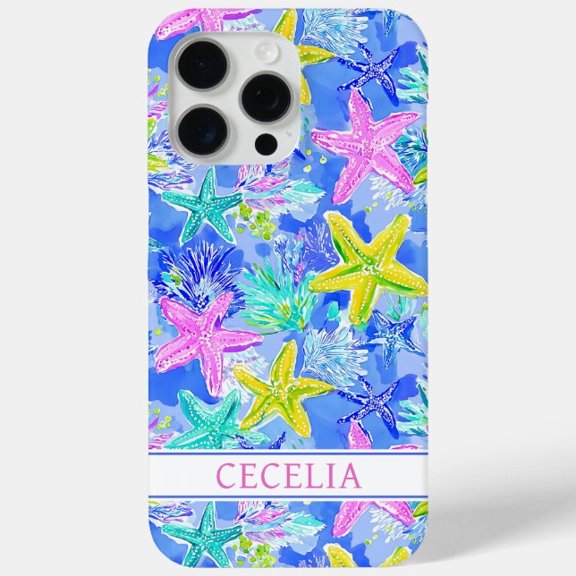Watercolor Starfish Monogrammed  Case-Mate iPhone Case (Back)