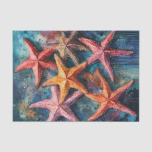 Watercolor Starfish Nautical Decoupage Paper