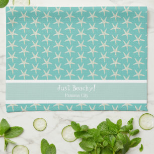 Watercolor Starfish Pattern Kitchen Towel