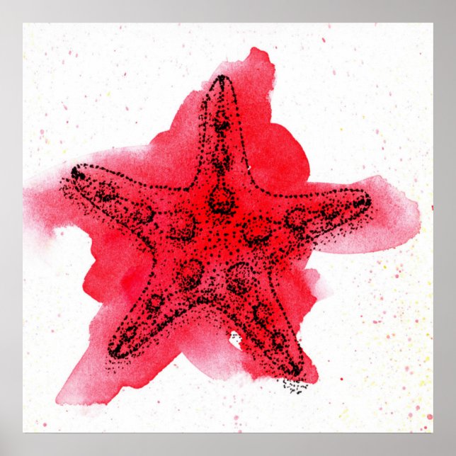 Watercolor Starfish Poster (Front)