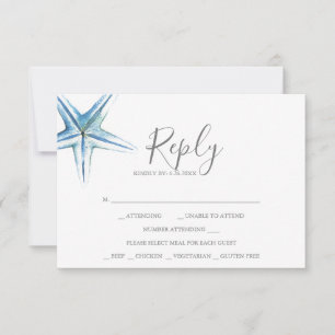 Watercolor Starfish RSVP Card