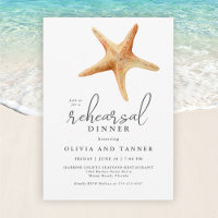 Watercolor Starfish Seafood Rehearsal Dinner