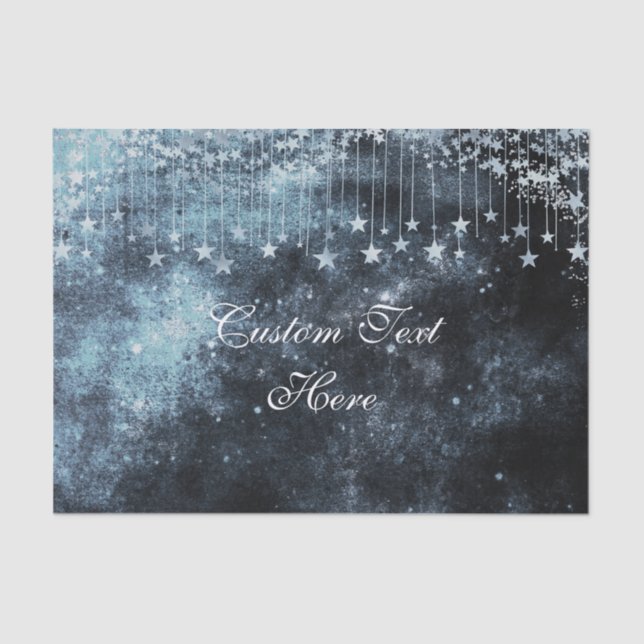 Watercolor Starry Night Celestial Custom Wedding Tissue Paper (Front)