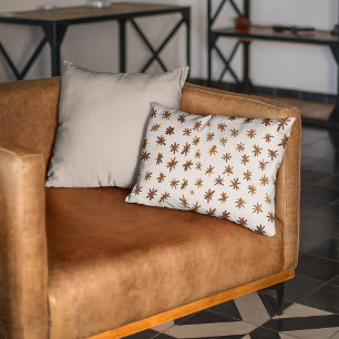 Watercolor stars - amber accent pillow