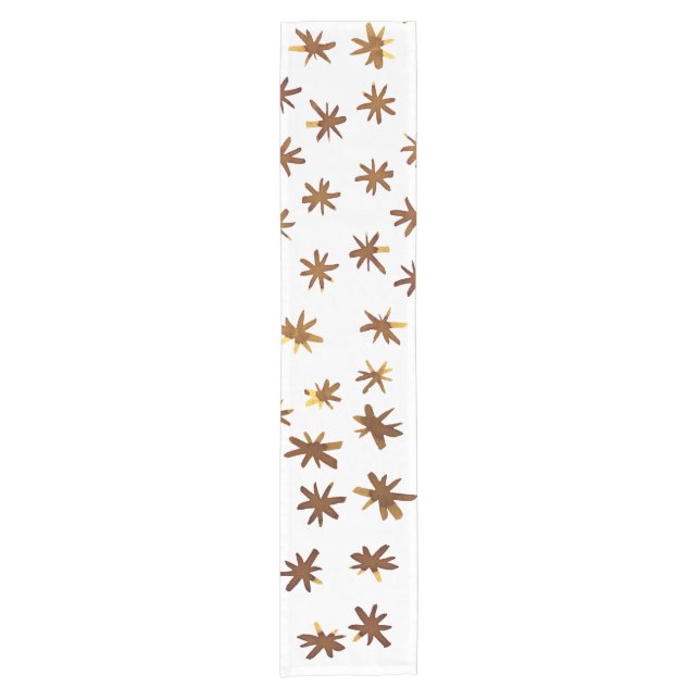 Watercolor stars - amber short table runner (Front)