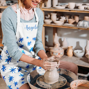 Watercolor stars - blue apron