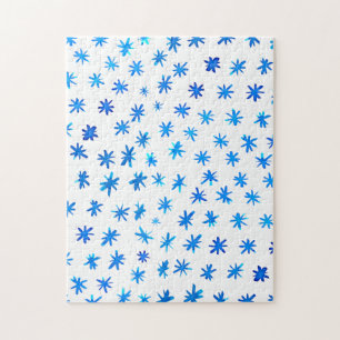Watercolor stars - blue jigsaw puzzle